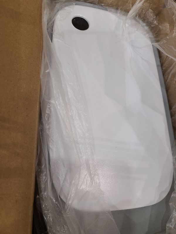 Photo 1 of MOPALL Small Bathroom Trash Cans with Lids,Motion Sensor Bathroom Trash Can,Narrow Waterproof Plastic 3.5 Gallon Automatic Adsorption Touchless Garbage Can,White
