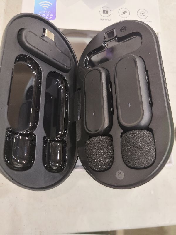 Photo 1 of 2 Pack Wireless Lavalier Microphone for Android iPhone iPad with Adapter Included Noise Reduction Plug-Play Clip on Lapel Mic for Video, Recording, Interview Podcast, Vlog, YouTube