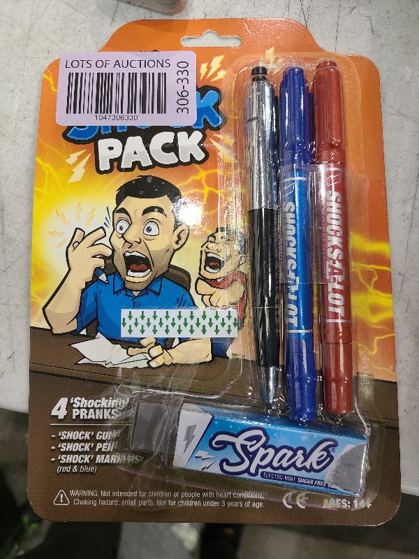 Photo 1 of Laughing Smith Shocking Prank Kit 1 x Shock Pen, 2 x Shock Markers and 1x Shock Gum - Trick Your Friends and Family - Hilarious Electric Shock Game and Prank Stuff - Funny Shocker Gag Toys