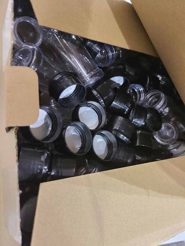 Photo 1 of 50 Pcs Plastic Spice Jars with Shaker Lids Containers Plastic Spice Bottles Seasoning Shaker Jars 3.3 Oz/ 100ml Seasoning Holder for Storing Herbs Powders(Black)