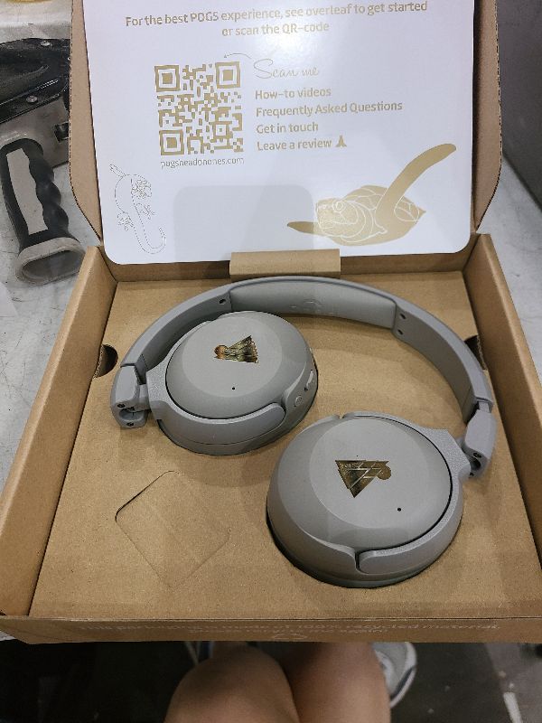 Photo 1 of POGS Wireless Over-Ear Noise Cancelling Headphones | The Turtle | Adjustable and Durable Headphones | Volume Limited 85 dB, Microphone | Wireless Music-Sharing Function (rGrey)