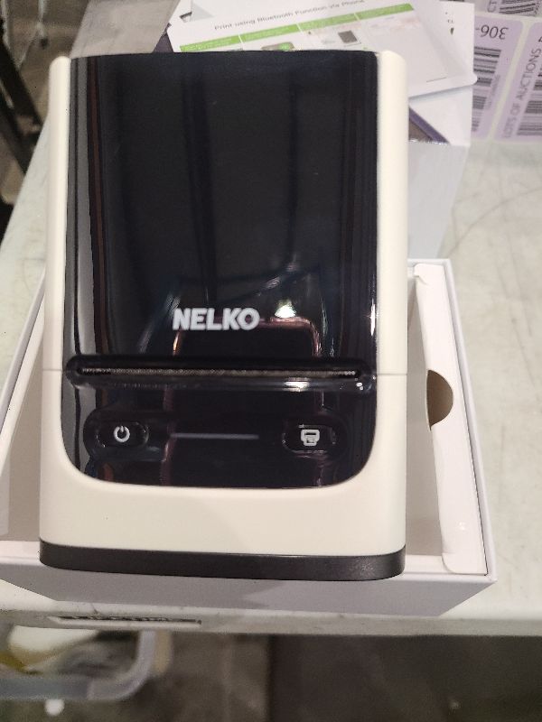Photo 1 of Nelko Label Maker Machine with Tape, PM220 Bluetooth Label Printer, 2 Inch Portable Thermal Printer for Small Business, Address, Logo, Clothing, Sticker Printer for iOS, Android & PC, White