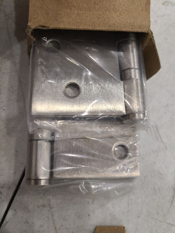 Photo 1 of 2 Pack 4 Inch Door Hinges Stainless Steel Hinges 4" Heavy Duty Ball Bearing Door Hinges Silver Square Outdoor Indoor Exterior Interior Door Hinges for Front Doors Gate,Room,Farm,Sheld,Comercial Grade