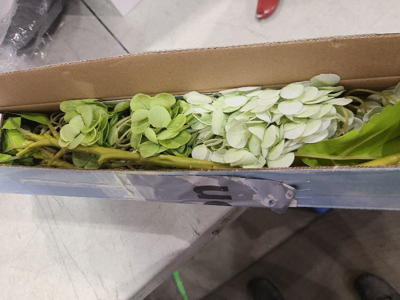 Photo 1 of 4 Pcs Real Touch Hydrangea Artificial Flowers, 19.6'' Latex Full Faux Hydrangea Flowers Fake Flowers for Home Decor Party Wedding Centerpiece Bouquet Floral Arrangements (2Pcs Green+2Pcs Light Green)