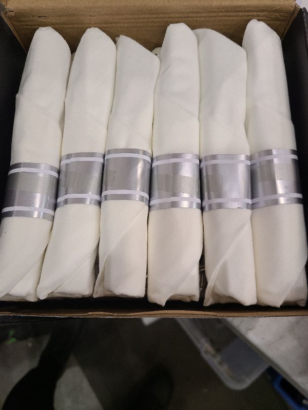 Photo 1 of 30 Pack Pre Rolled Silver Plastic Silverware, Disposable Cutlery Set- 30 Forks, 30 Spoons, 30 Knives, 30 Napkins, Disposable Heavy Duty Silverware Set for Dinner, Party, Wedding