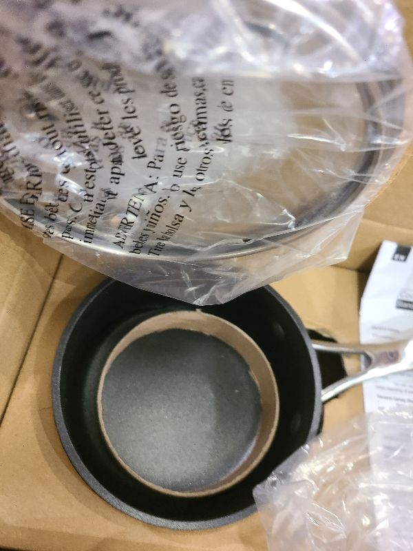 Photo 1 of Cooks Standard 1-Quart Saucepan Hard Anodized Nonstick with Glass Lid, Cooking Sauce pot Milk Pan, Black