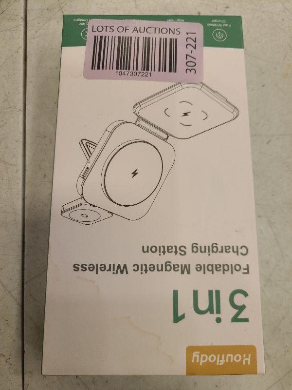 Photo 1 of 3 in 1 Foldable Magnetic Wireless Charger with Aluminum Alloy Stand, Mag Safe Charging Station Stand with PD 20W USB-C Adapter, for iPhone 16 15 14 13 12 Series, Apple Watch and AirPods, White