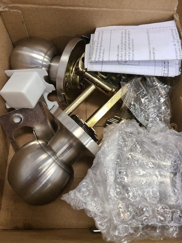Photo 1 of All Keyed Same Entry Door Knob and Single Cylinder Deadbolt Combo Set, Satin Nickel Exterior Door Knobs with Lock and Keys for Entrance and Front Door