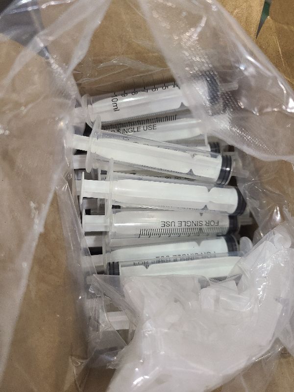 Photo 1 of 100 Packs 10ml Plastic Syringe, Luer Slip Tip with Cover Cap, Syringes for Liquid Jello Shots, Measuring, Watering, Refilling, Feeding