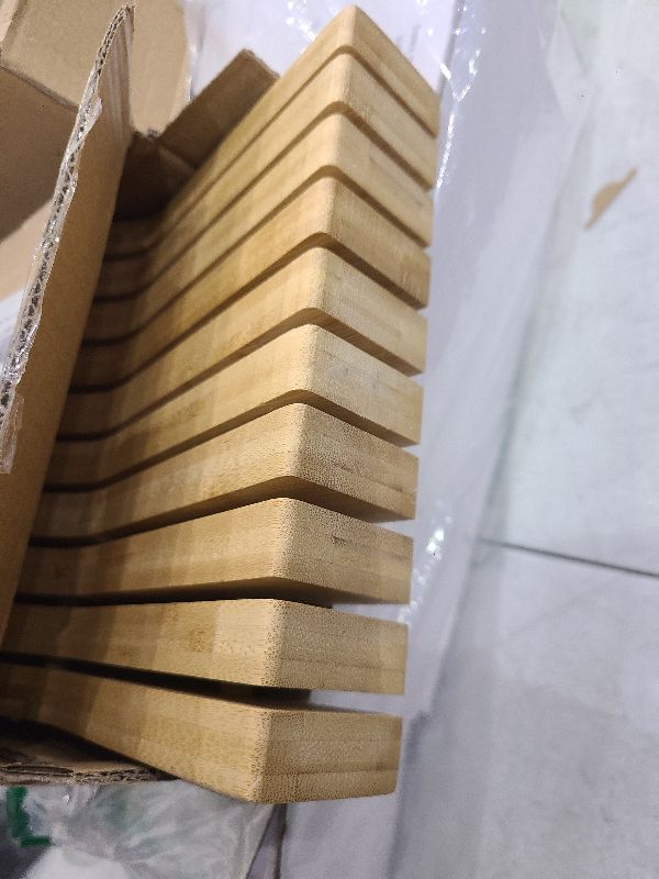 Photo 1 of Bamboo Knife Block Holder, In-Drawer Knife Drawer Organizer-Protecting Knife Organizer Block Holds Up To 19 Knives?Not Included?