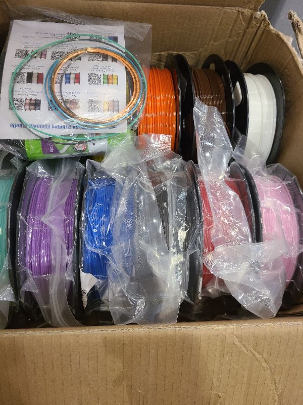 Photo 1 of 1.75mm 3D Printer Normal PLA Filament 12 Bundle, Most Popular Colors, 500g per Spool, 12 Spools Pack, Total 6kgs Material with One Bottle of 3D Printer Stick Tool Mika3D