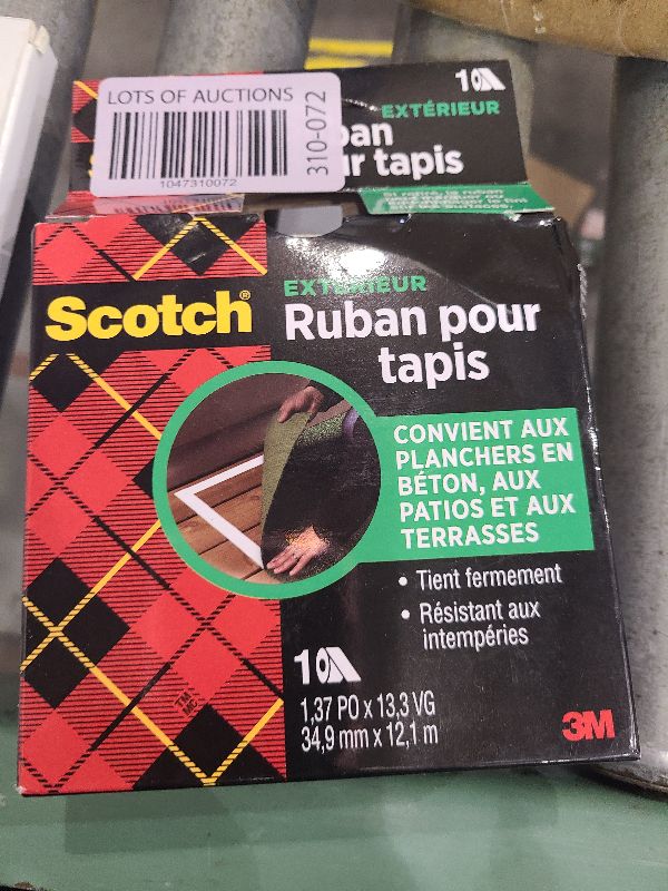 Photo 1 of 3M Scotch 1.3 in. W x 40 ft. L Reversible Vinyl Indoor and Outdoor Carpet Tape