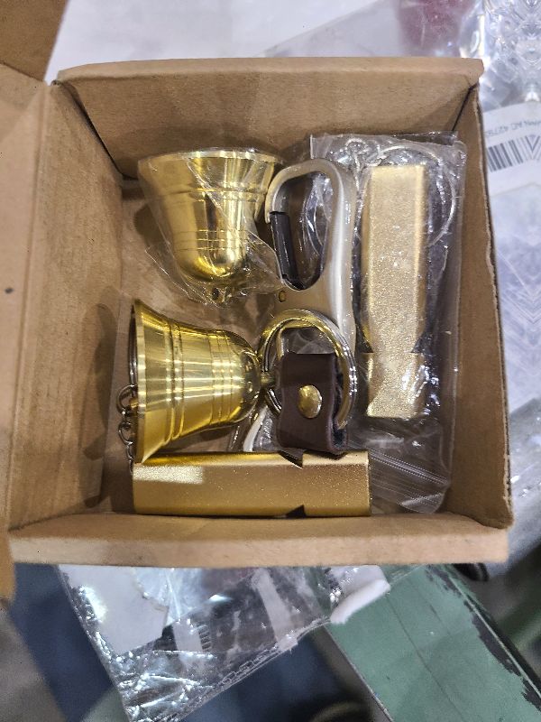 Photo 1 of 2PACK 1.5" Loud Bear Bell with Whistle Set for Hikers,3 in 1 Outdoor Camping Hiking Emergency Gear Solid Brass Bear Bell,Carabiner Emergency Whistle for Survival Biking Fishing Climbing Hiking