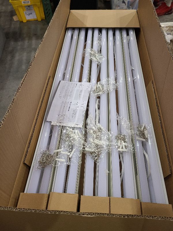 Photo 1 of Sunco 10 Pack Linkable LED Utility Shop Light, 4500 LM, Single CCT (3500K), 4 FT, 48 Inch Integrated Fixture for Garage, 40W Equivalent 150W, Surface + Suspension Mount, White