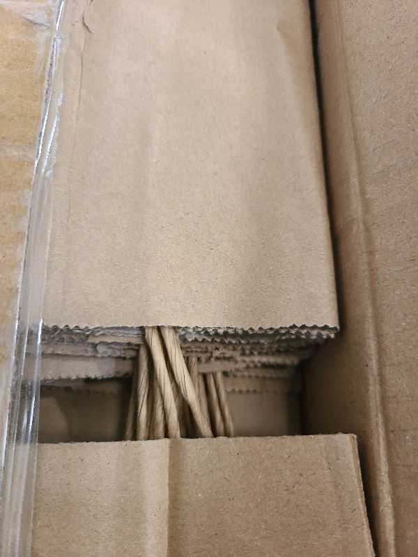 Photo 1 of 100 Pack 5.8x3.2x8.25 Inch Brown Kraft Paper Gift Bags with Handles - Bulk Small Plain Natural Bags for Birthday Party Favors, Grocery, Retail Shopping, Wedding, Craft, Goody, Takeouts, and Business