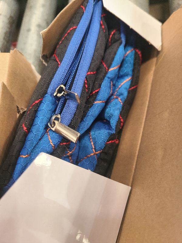 Photo 1 of 2 in 1 Shoulder Strap Bag Belt with Anti-theft Pockets & Thick Padded, 2 Tone Reversible Use for Duffle, Luggage, Camera, Golf, Crossbody, Guitar, Stylish and Comfort, 54 inch Long Adjustable, Blue
