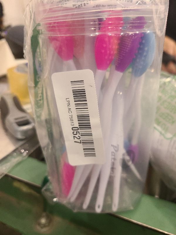 Photo 1 of 24 Pcs Silicone Exfoliating Lip Brush with Container, Double Sided Silicone Lip Scrubber Soft Cleaning Applicator for Plump Smoother Appearance (Mixed Colors)