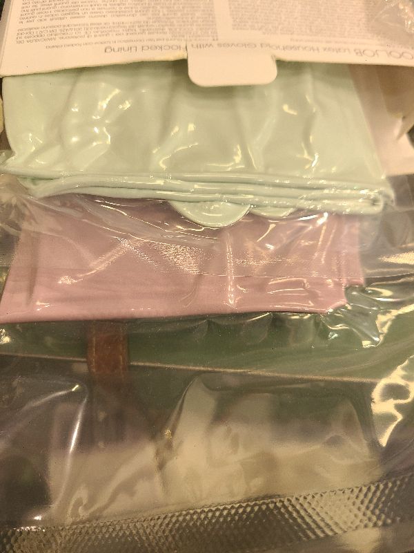 Photo 1 of 2 PAIRS ONLY--COOLJOB 2 Pairs Colorful Household Gloves with Cotton Liner & Non-slip Grip, Water Resistant Reusable Dish Washing Rubber Gloves for Kitchen & Bathroom Cleaning, Medium, BLUE & PURPLE ONLY