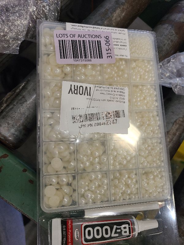Photo 1 of 10000Pcs Ivory Flatback Pearls with B7000 Glue Kit for Crafts Crafting Shoes Nail Art Decoration Embellishment, Beige Half Round Flat Back Pearls Beads Set, Mixed Sizes 2mm 3mm 4mm 5mm 6mm 8mm 10mm