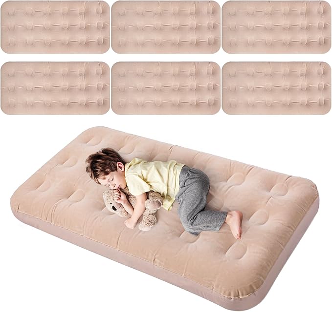 Photo 1 of 6 Pack Kids Inflatable Airbed, for Girls Boys Indoor Outdoor Slumber Party Birthday Gifts (BEIGE)