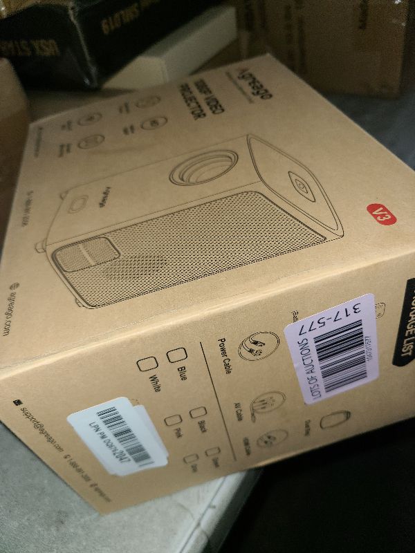 Photo 1 of Agreago Projector, [Electric Focus] Projector with WiFi and Bluetooth, 15000Lumens 1080P Native Portable Mini Projector, Pink Outdoor Movie Projector