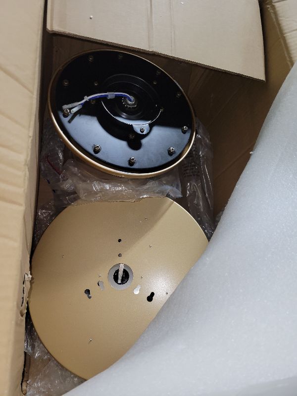 Photo 1 of 52" Gold Ceiling Fan with Lights Remote Control, Modern Led Low Profile Fan, Champagne Flush Mount Ceiling Fan Light Kit with 5 Abs Reversible Blades 6 Speeds & Timing for Living Room Bedroom
