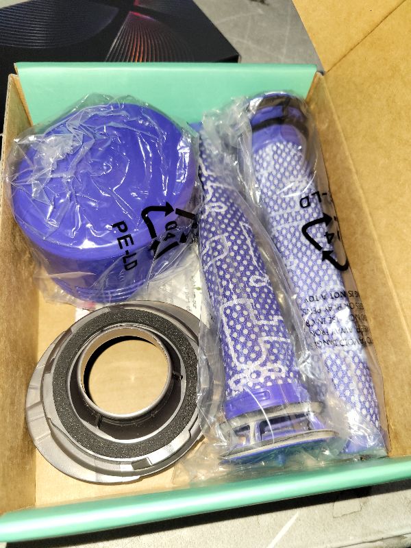 Photo 1 of 4 Pack Vacuum Filter Replacement and Motor Cover Upgrade Kit Compatible with Dyson V7, V8 Animal, SV10 Cordless Vacuum Cleaners, 2 Pre-Filters, 1 Post-Filter, 1 Motor Rear Cover