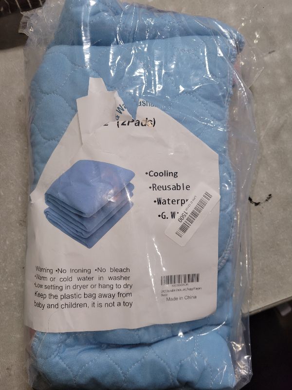 Photo 1 of 2PCS Reusable Underpads Large 34" x 52", Upgrade Cooling Waterproof Bed Pads with Fast Absorbent, Washable Pee Pads for Incontinence Elderly and Kids