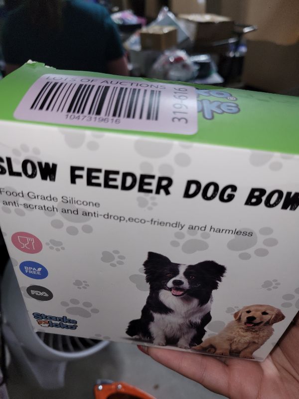 Photo 1 of 2 Pcs Slow Feeder Insert for Dog Bowl, Anti-Choking Silicone with Strong Suction Cups, Fits Most Dog Bowls, Ideal for Large Breeds (White+Pink)