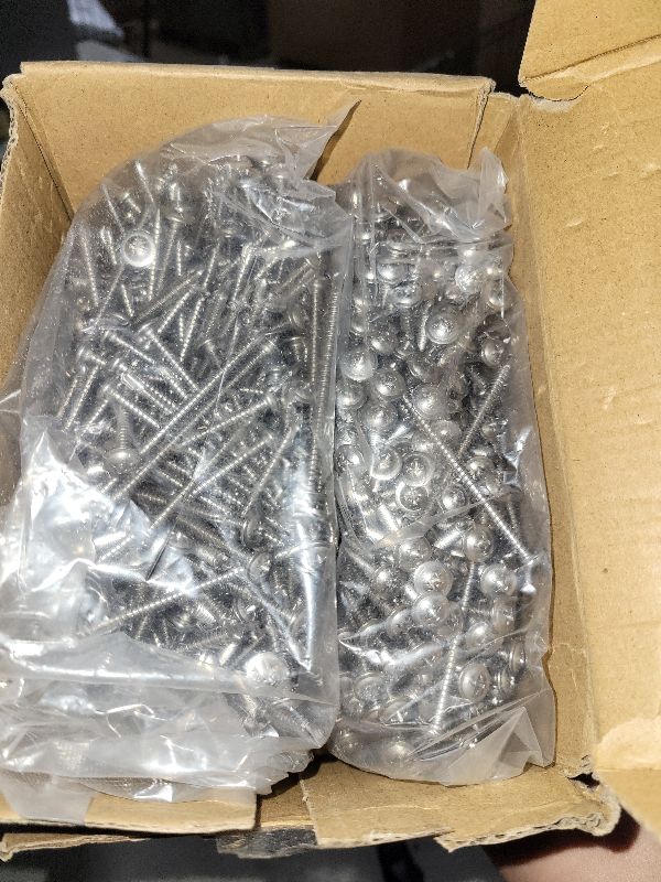 Photo 1 of #8 x 2-1/2" Sheet Metal Screws 500PCS 410 Stainless Steel Truss Head Fast Self Tapping Screws by SG TZH