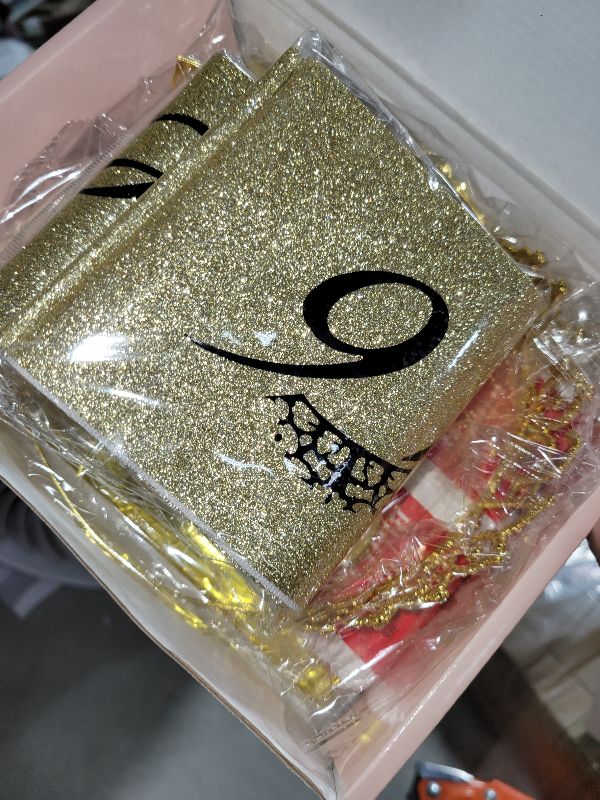 Photo 1 of 16th Birthday Decorations for Girls Gold with Sweet 16 Sash and Tiara, Cake Topper and Candles, Number Balloons, Sweet 16 Party Decoration Gifts