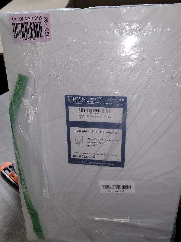 Photo 1 of 12" x 18" Cardstock Sheets for Inkjet or Laser Printers - Heavy 80lb Cover Matte Finish White - Great for Flyers, Menu's, Posters, Covers (50 Sheets)