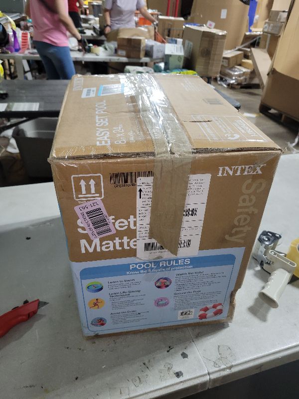 Photo 1 of INTEX 28107EH Easy Set Inflatable Swimming Pool Set: 8ft x 24in – Includes 330 GPH Cartridge Filter Pump – Puncture-Resistant Material – 513 Gallon Capacity – 18in Water Depth