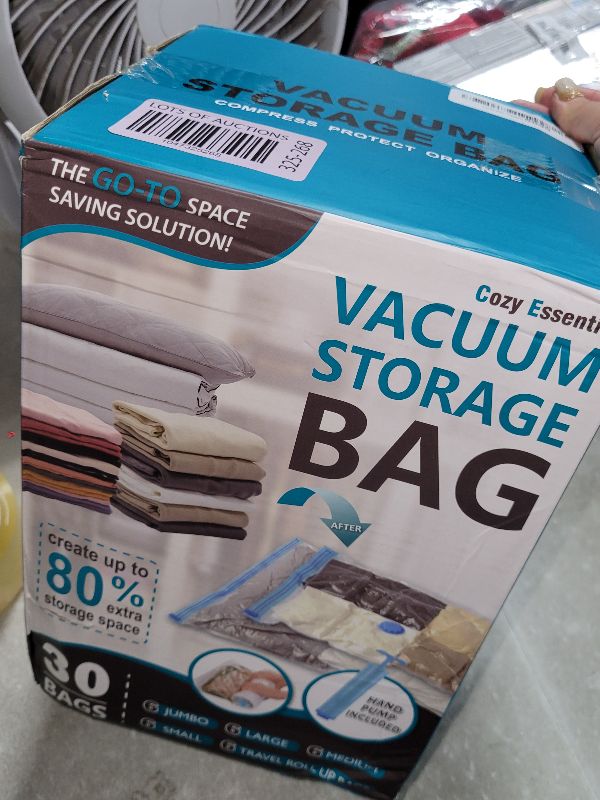 Photo 1 of 30 Pack Vacuum Storage Bags, Space Saver Vacuum Storage Bags, Vacuum Seal Bags for Clothing, Clothes, Comforters and Blankets, Hand Pump Included