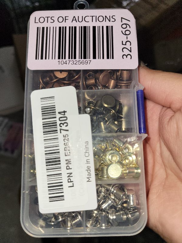 Photo 1 of 100 Sets Chicago Screws Assorted Kit 5 Color Leather Rivets Screw Rivets Flat Fillister Book Binding Posts Nail Rivet Chicago Bolts for DIY Leather Craft Black Silver Golden Bronze (Colours 5×6mm)