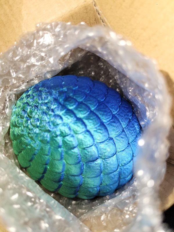 Photo 1 of 3D Printed Dragon Egg, Mystery Crystal Dragon Egg Fidget Toys Surprise, Easter Eggs Articulated Crystal Dragon Eggs with Dragon Inside (Laser Green)