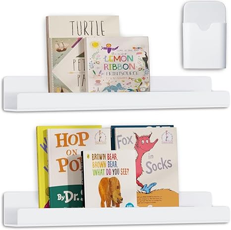 Photo 1 of 2 Pcs Magnetic Book Shelf for Whiteboard,Reusable Magnetic Book Holder and Magnetic Pen Holder?Use for Classroom,Office, Refrigerator,School Supplies-White