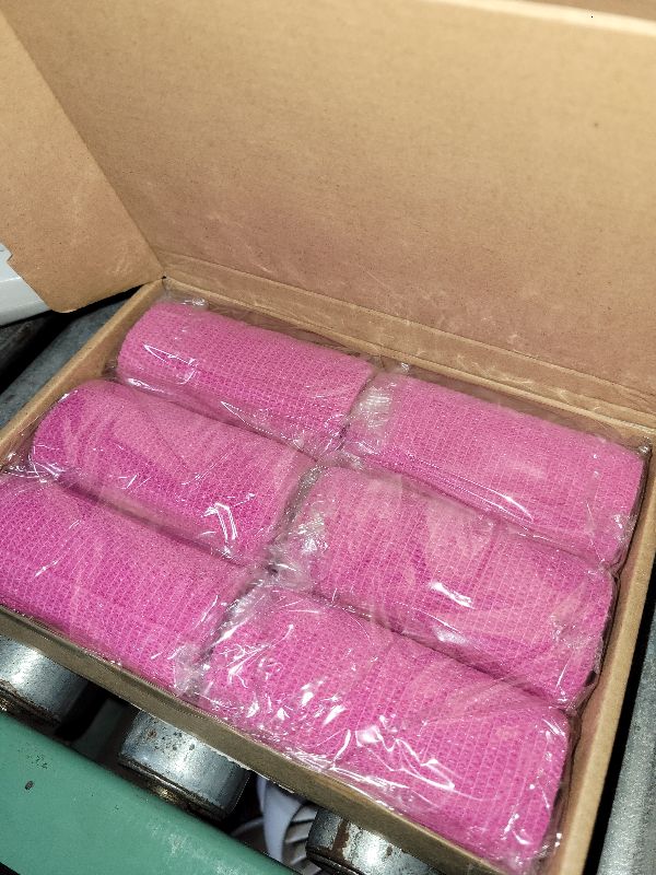 Photo 1 of 6-Pack Self Adhesive Bandage Wrap 4Inch x 5 Yards, Elastic Athletic Tape, Tattoo Grip Tape, Non Woven Medical Tape for First Aid, Sports, Wrist, Ankle, Vet Wrap for Pets (Pink)