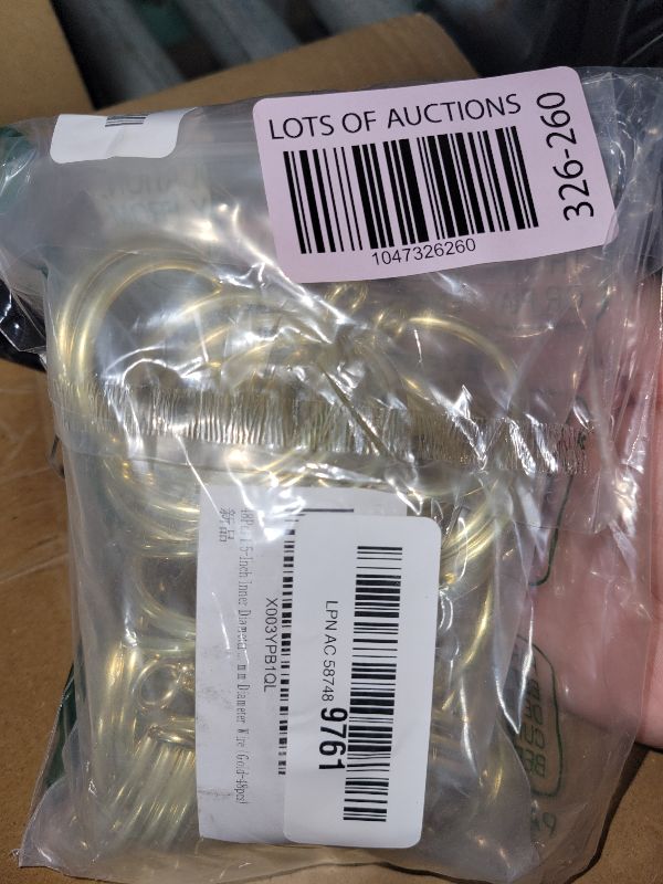 Photo 1 of 48Pcs 1.5-Inch Inner Diameter Metal Curtain Rings with Eyelets,Fits Up to 1 1/4-Inch Rod,4 mm Diameter Wire (Gold-48pcs)