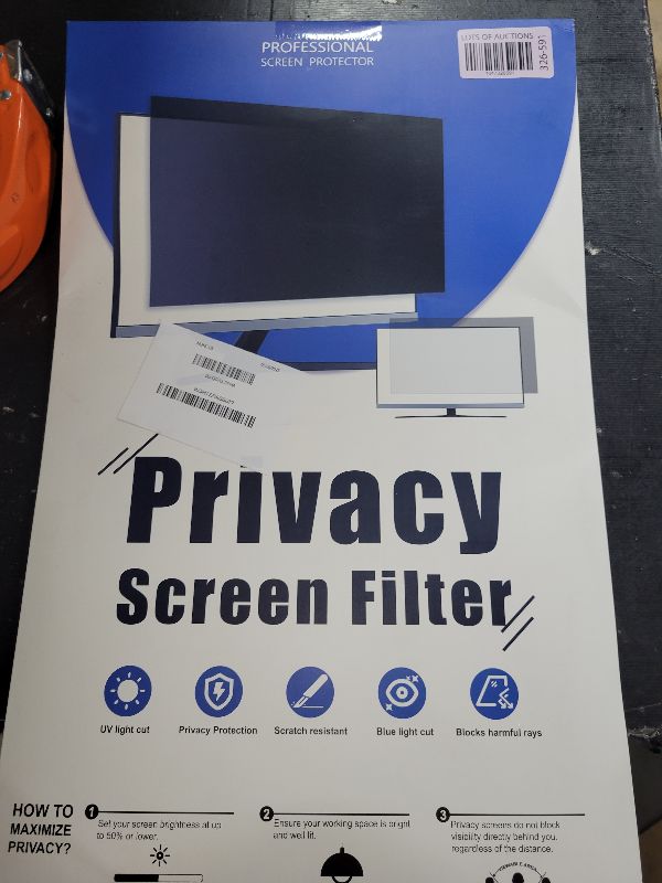 Photo 1 of [2-Pack] 21.5 Inch Computer Privacy Screen Filter for 16:9 Widescreen Monitor, Removable Eye Protection Anti Glare Blue Light Filter Privacy Shield, Anti Scratch Anti Spy Screen Protector Film 21.5 In
