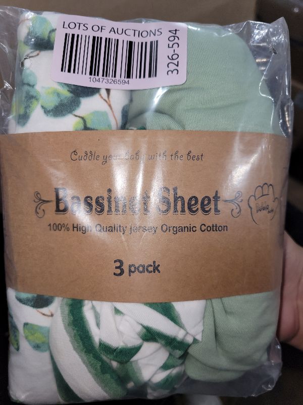 Photo 1 of 3-Pack Organic Fitted Bassinet Sheets, Compatible with Halo, Snoo, Graco, Dream On Me, Delta, and Other Standard Size Bassinets - Fits Oval, Hourglass, & Rectangle Shapes (Size 32 x 16 x 4 Inches)