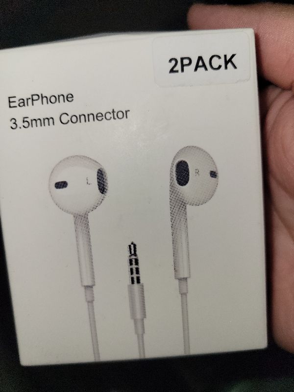 Photo 1 of 2 Pack for Apple Earbuds Wired [Clear Call], [MFi Certified] 3.5mm Headphones with Microphone Volume Control HiFi Stereo for iPhone/iPad/Kindle/Weather Radio