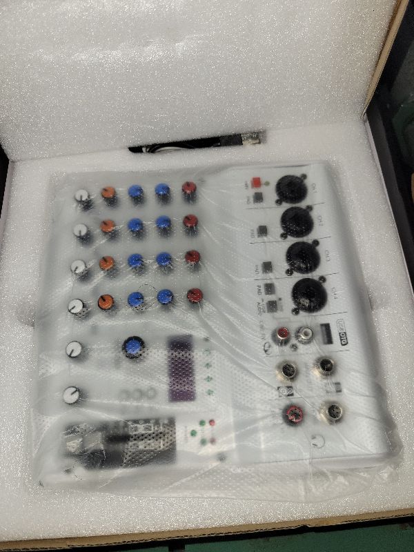Photo 1 of 6-Channel Audio Mixer with 99 Sound Effects for PC,Portable Sound Mixing Console with BT USB Recording Input for Live Streaming,Podcasting,DJ Show