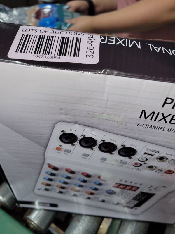 Photo 1 of 6-Channel Audio Mixer with 99 Sound Effects for PC,Portable Sound Mixing Console with BT USB Recording Input for Live Streaming,Podcasting,DJ Show