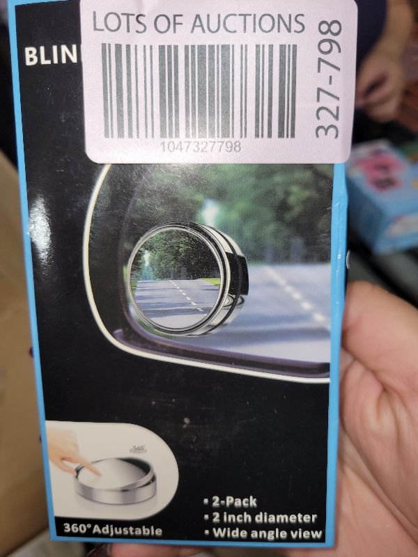 Photo 1 of 2 pcs Blind Spot Mirrors, 2" Round HD Glass Convex 360° Wide Angle Side Rear View Mirror with ABS Housing for Cars SUV and Trucks, Silver, Pack of 2