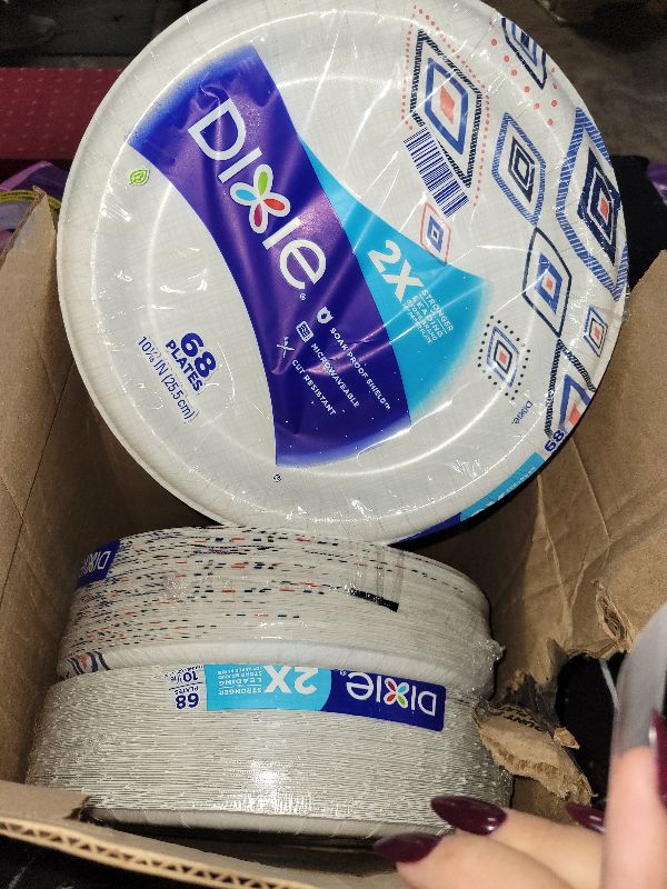 Photo 1 of 10 Inch Paper Plates, Dinner Size Printed Disposable Plate, 204 Count (3 Packs of 68 Plates)