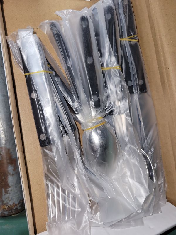 Photo 1 of **MISSING FORKS**
Khen Cutlery Set of 20, 18/8 Stainless Steel Flatware, Modern Silverware for Home, Kitchen, Dining & Table Setting for 4 – Stainless Steel, Dishwasher Safe, Lightweight & Ergonomic Design Gift - Black