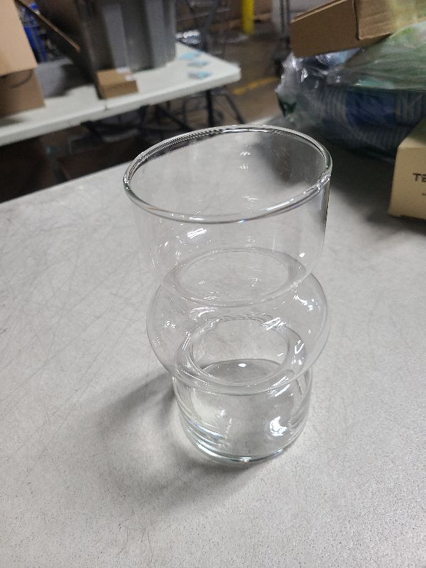 Photo 1 of 7 inch Clear Glass Flower Vases for Centerpiece Table Home Indoor Desk Decor,Ins Modern Boho Style Vase for Wedding Housewarming Gift