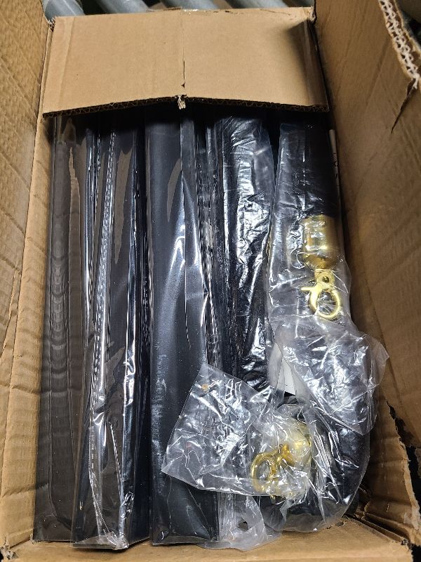 Photo 1 of 2 Pack Stanchions Post with Velvet Rope, Crowd Control Stanchions, Queue Pole for for Movie Theater, Party Supplies …