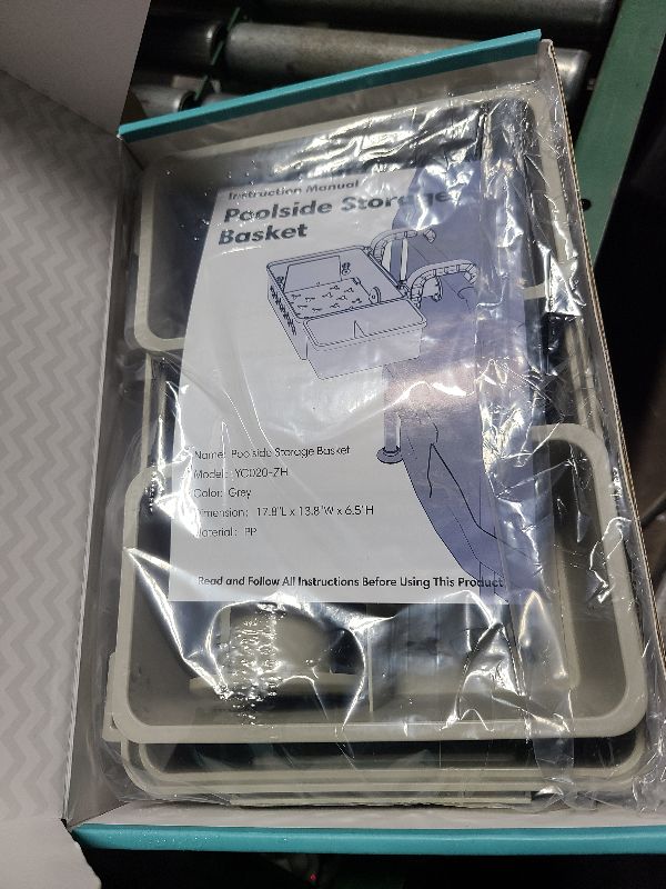 Photo 1 of [PATENTED] POOLHACKER 2025 Upgrade 2 Sets Poolside Storage Basket - Original Above Ground Pool Accessories, Swimming Pool Storage Basket with Pool Cup Holder, Poolside Storage to Organize Cup Towel